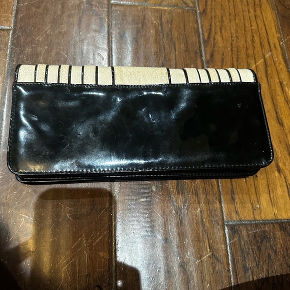 White House Black Market Cream and Black Clutch - Picture 5 of 8